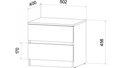 Тумба прикроватная Ленора, Дуб вотан/Кашемир