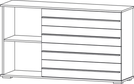 Комод 1 створка 4 ящика Марракеш 